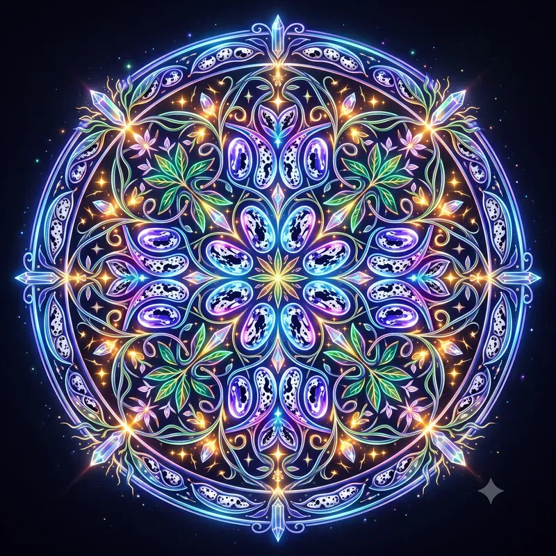 Neon Magical Bean Kaleidoscope Emblems
