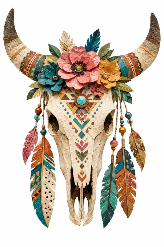 Boho Paper Collage Cutouts