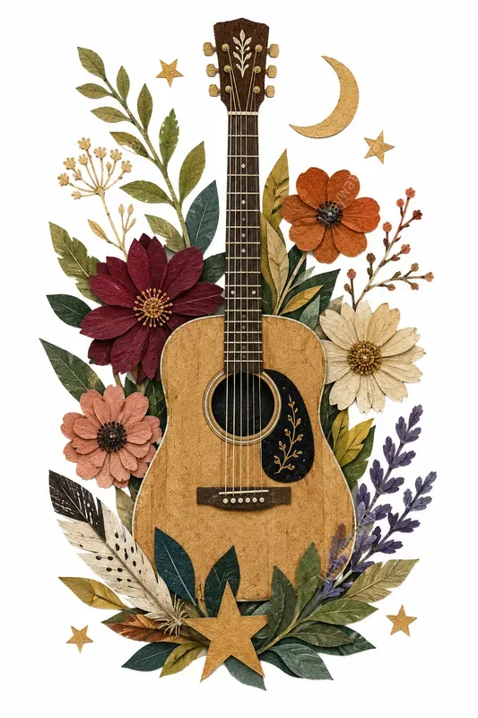 Boho Paper Collage Cutouts