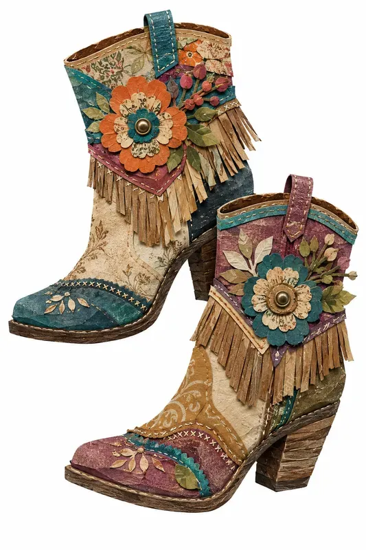Boho Paper Collage Cutouts