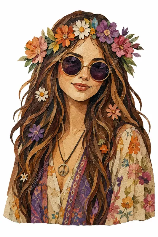 Boho Paper Collage Cutouts