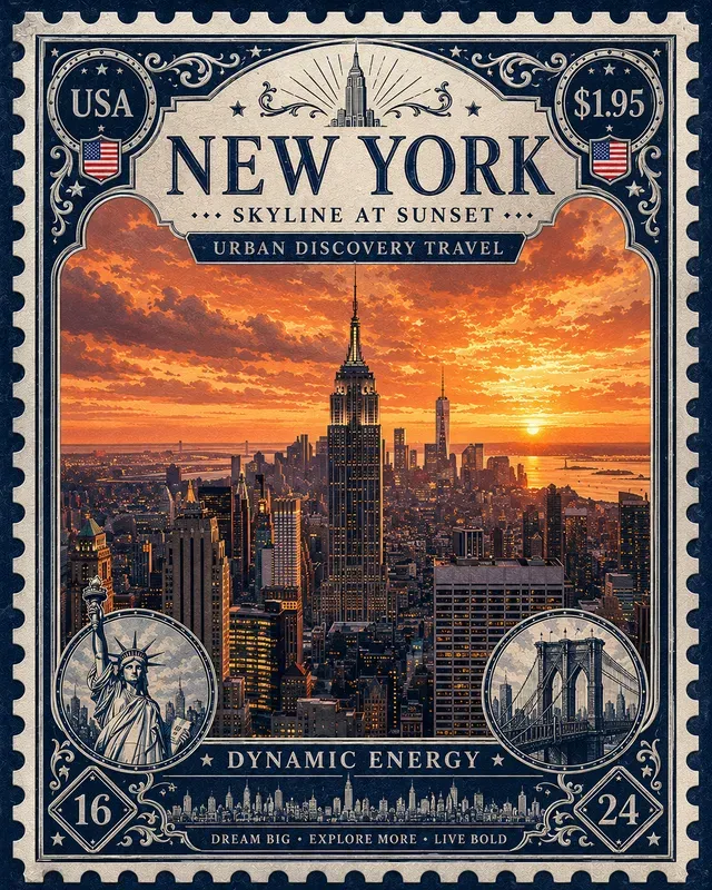 Collectible Travel Stamp Posters
