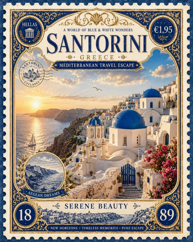 Collectible Travel Stamp Posters