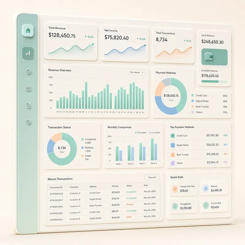 Pastel Modular Analytics Dashboards