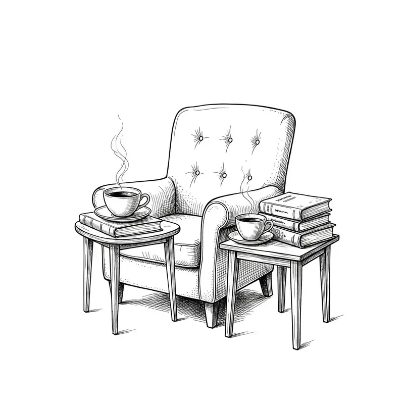 Minimalist Editorial Ink Sketch Scenes