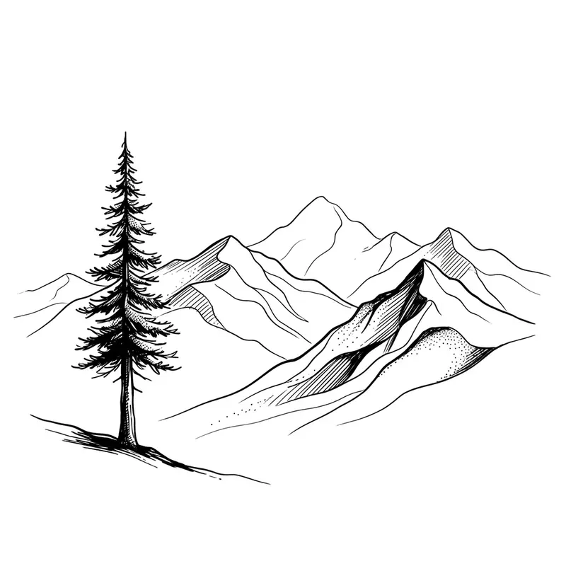 Minimalist Editorial Ink Sketch Scenes
