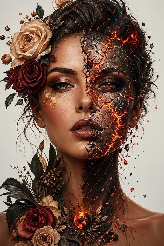 Surreal Split Portrait Fusions