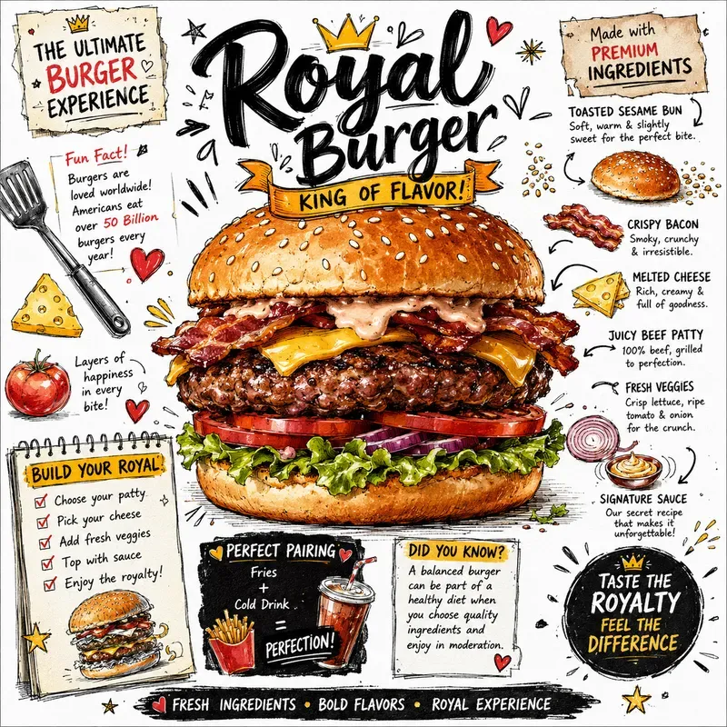 Handcrafted Food Doodle Infographics