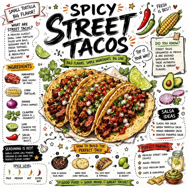 Handcrafted Food Doodle Infographics