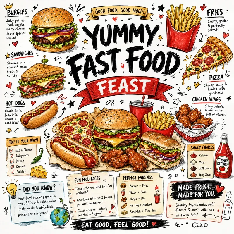 Handcrafted Food Doodle Infographics