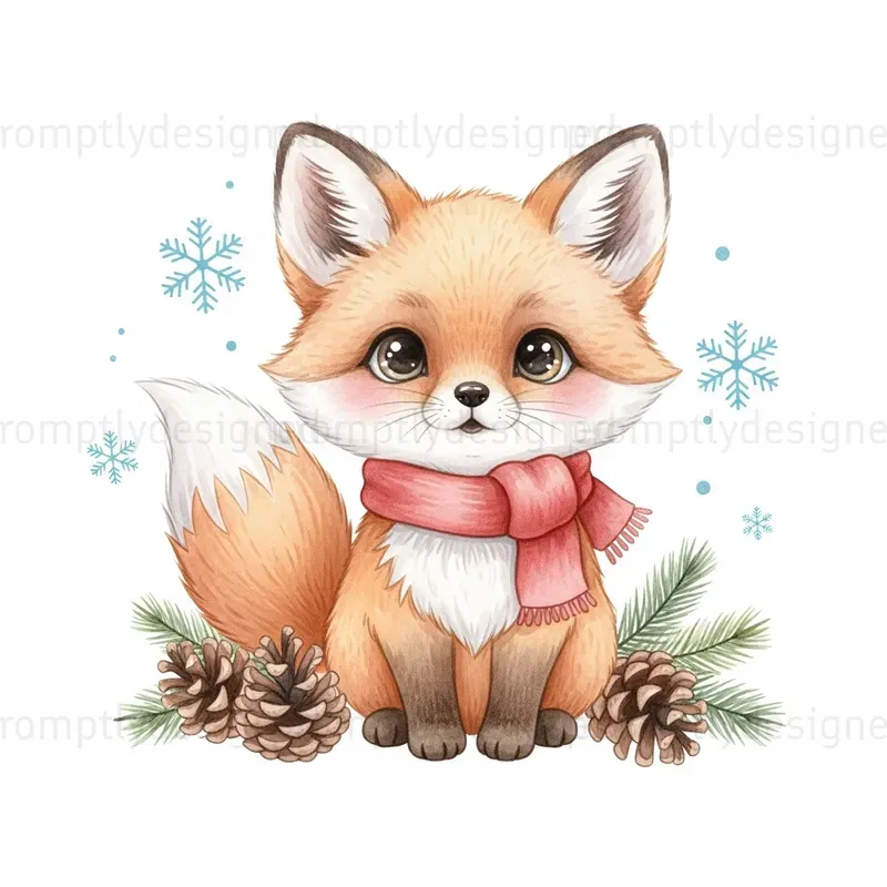Cute Christmas Watercolor Clip Art