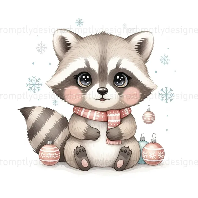 Cute Christmas Watercolor Clip Art