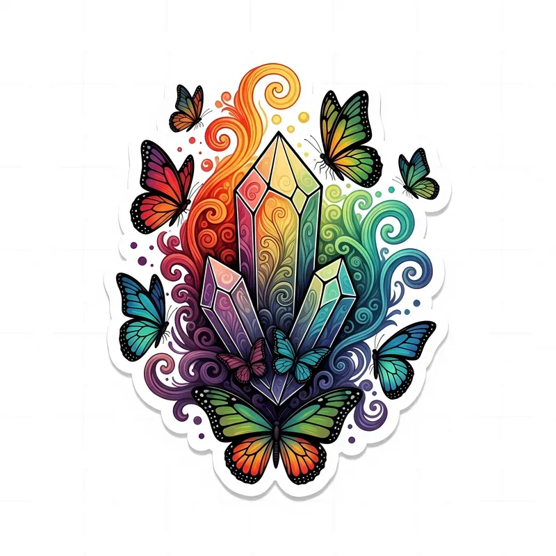 Psychedelic Burst Stickers