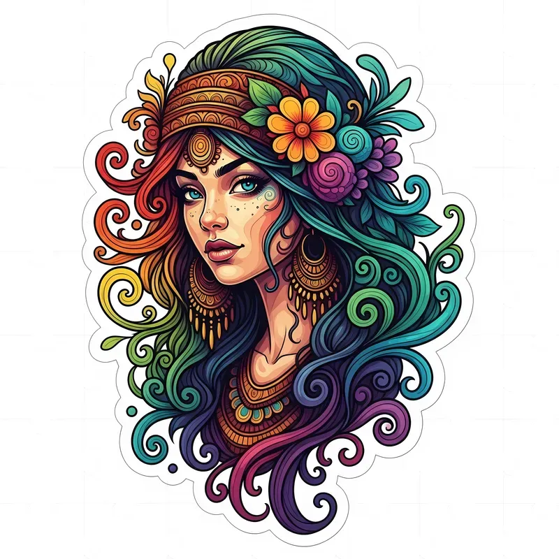 Psychedelic Burst Stickers