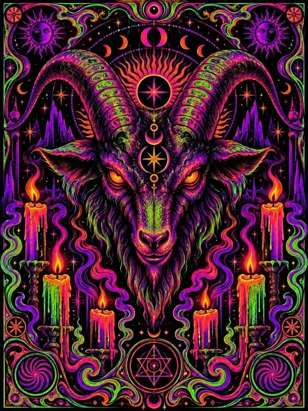 Blacklight Neon Horror Posters