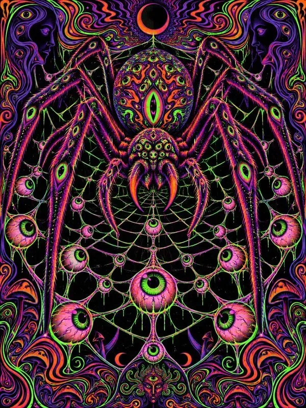 Blacklight Neon Horror Posters
