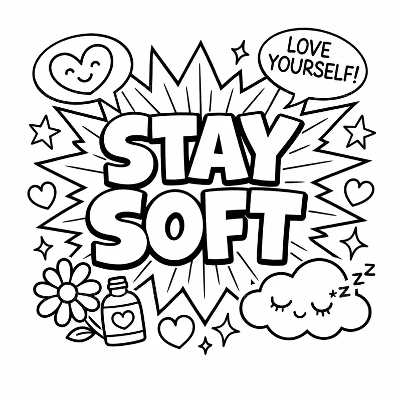 Pop Art Self Care Coloring Pages