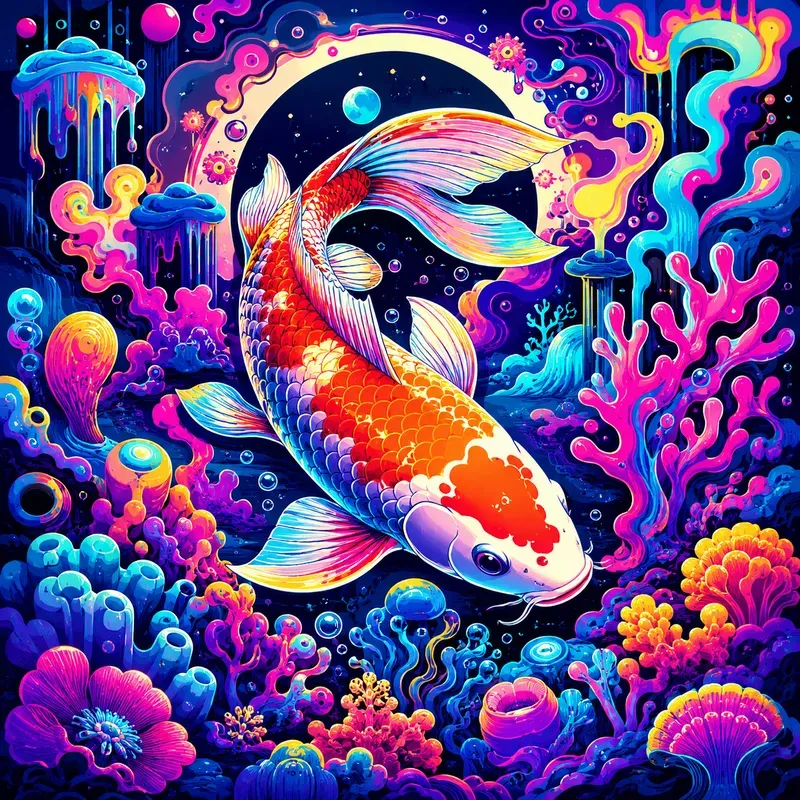 Neon Psychedelic Pop Art Creatures