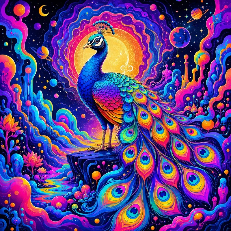 Neon Psychedelic Pop Art Creatures