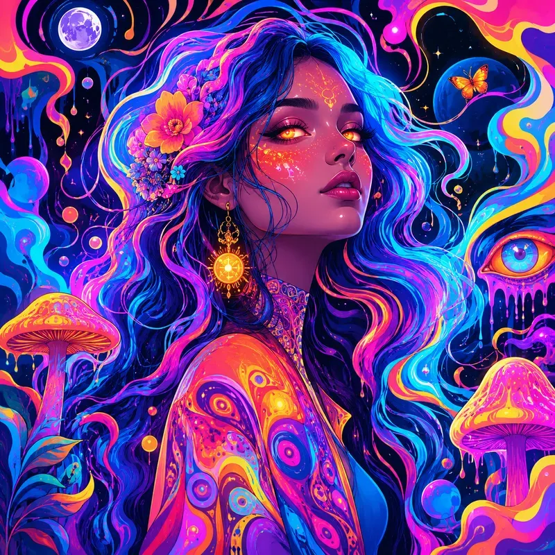 Neon Psychedelic Pop Art Creatures