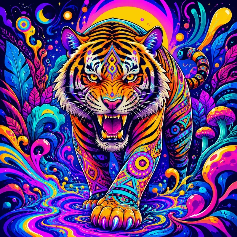 Neon Psychedelic Pop Art Creatures