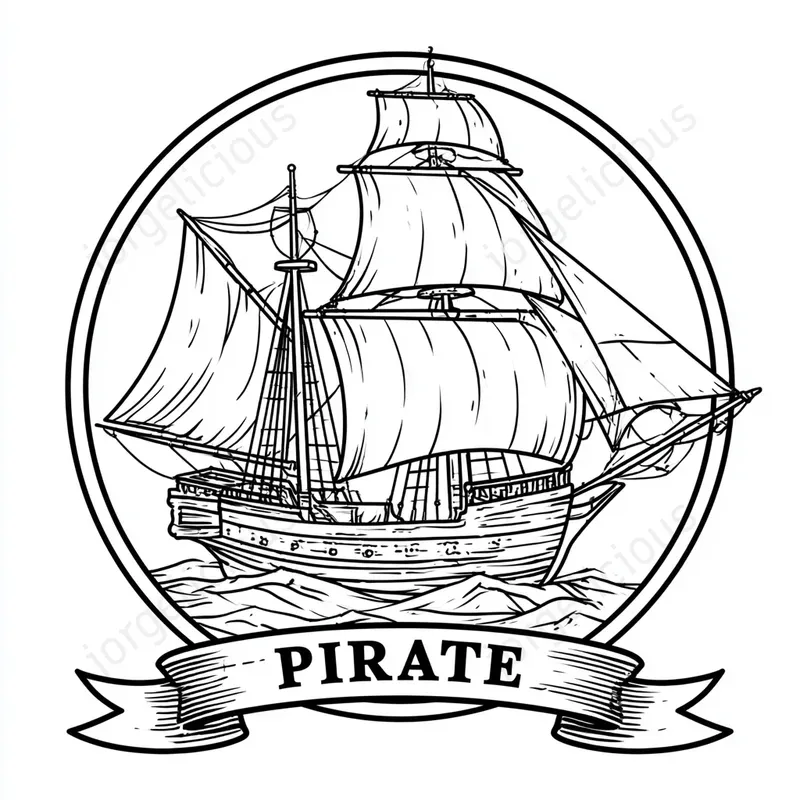 Line Art Emblem Prints Stickers