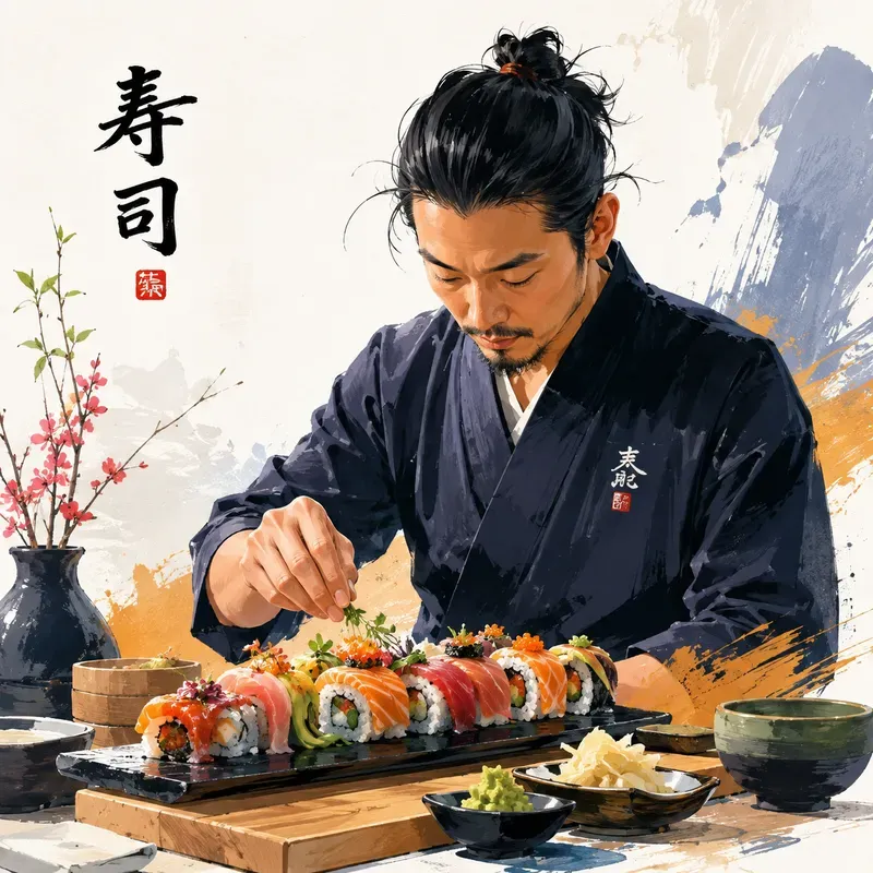 Vibrant Culinary Character Art