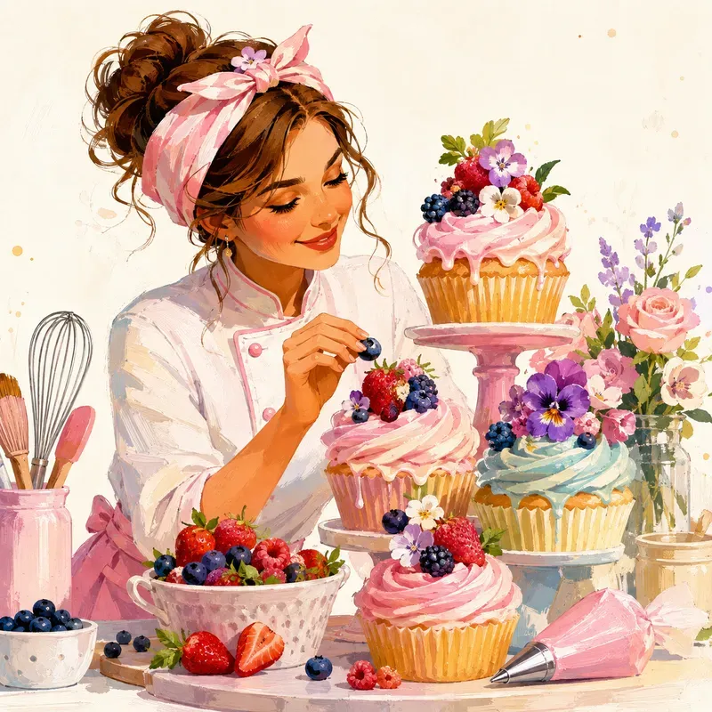 Vibrant Culinary Character Art