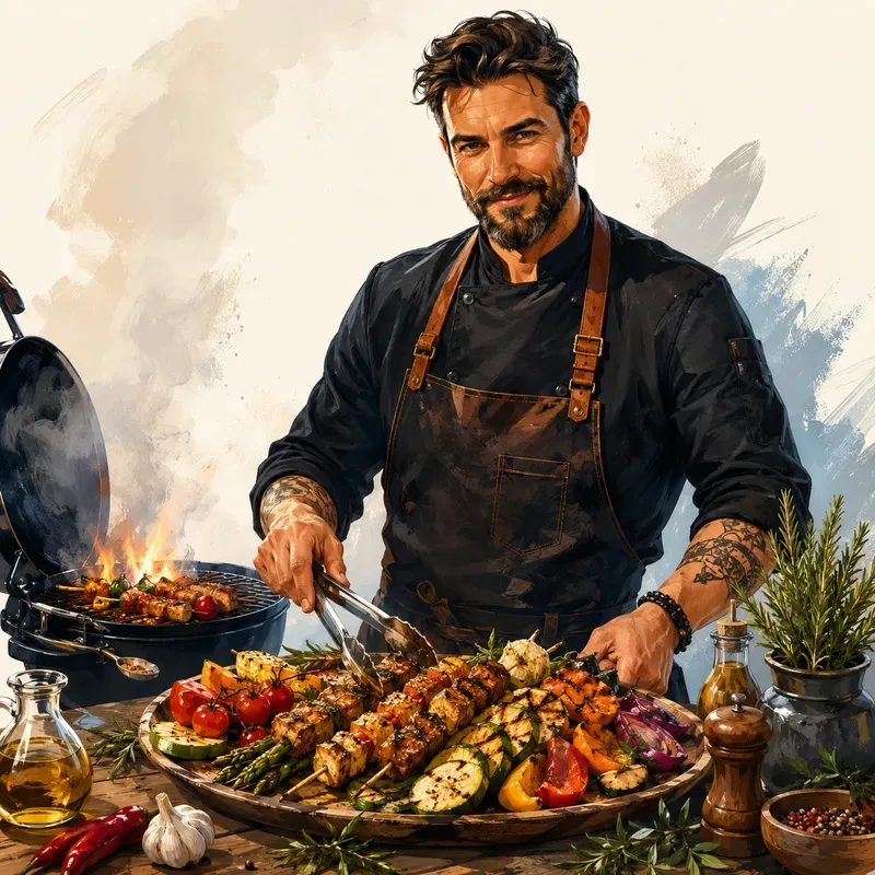 Vibrant Culinary Character Art