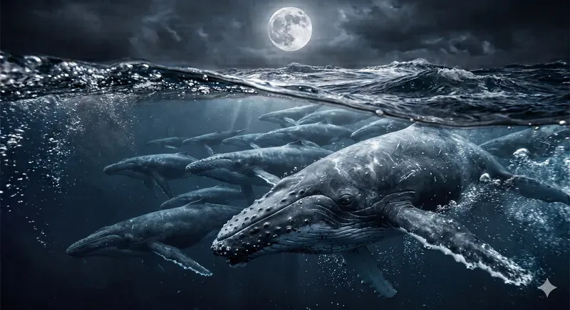 Underwater Creatures In The Moonlight