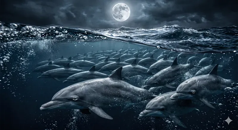 Underwater Creatures In The Moonlight