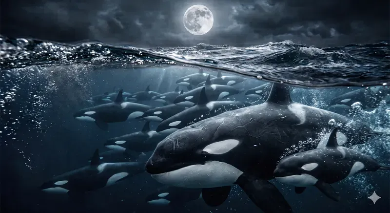 Underwater Creatures In The Moonlight