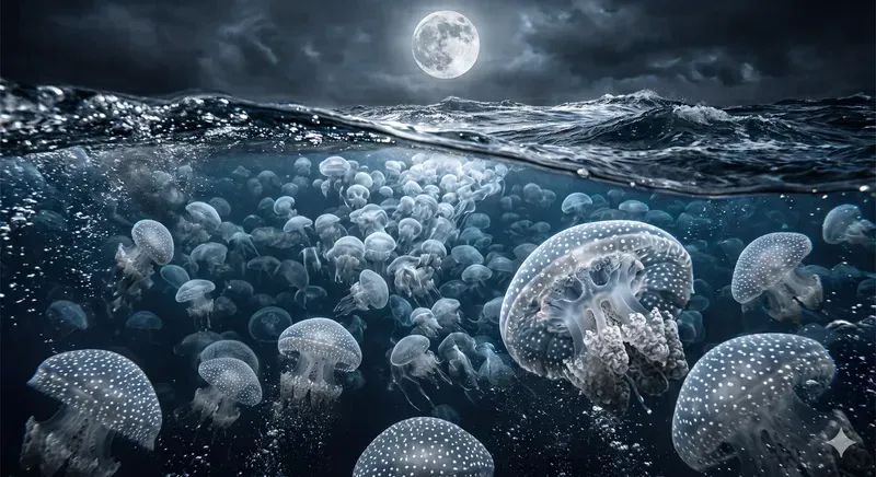 Underwater Creatures In The Moonlight