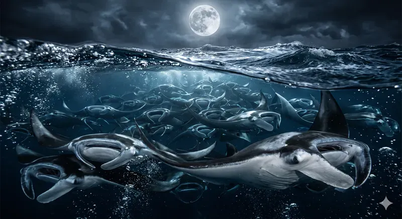 Underwater Creatures In The Moonlight