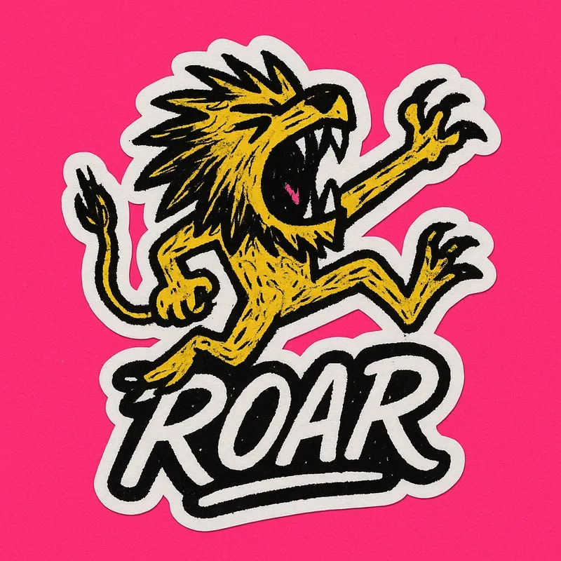 Diecut Raw Energy Doodle Stickers