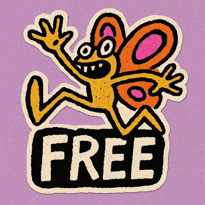 Diecut Raw Energy Doodle Stickers