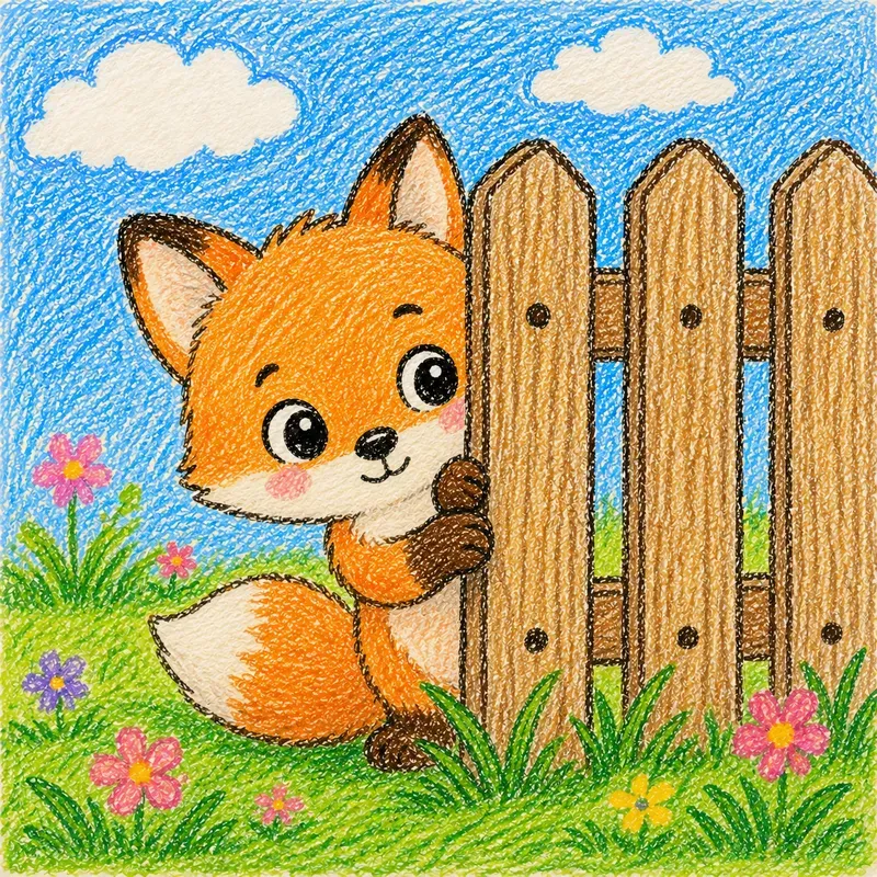 Cute Crayon Animal Drawings