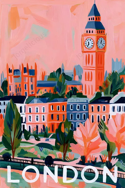 Vibrant Gouache Travel Posters