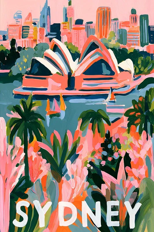 Vibrant Gouache Travel Posters