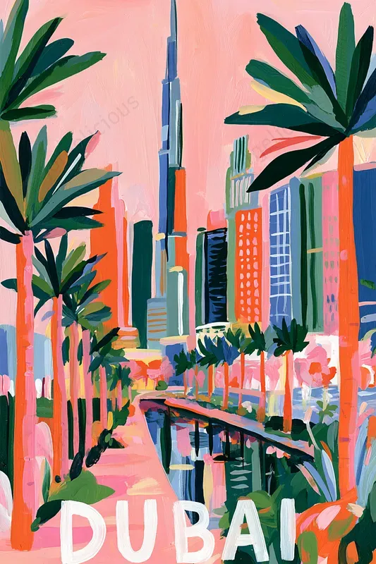 Vibrant Gouache Travel Posters