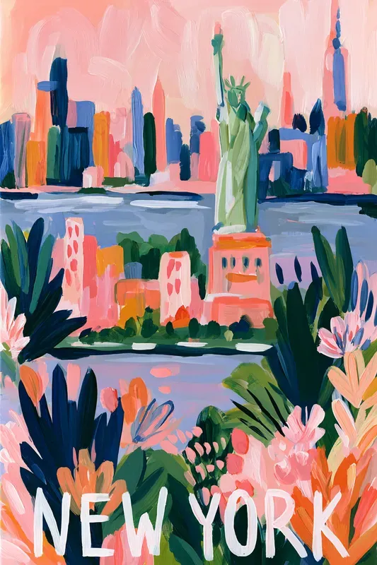 Vibrant Gouache Travel Posters