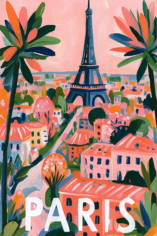 Vibrant Gouache Travel Posters