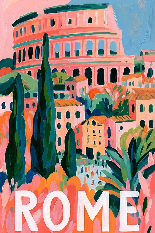 Vibrant Gouache Travel Posters
