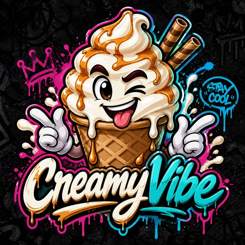 Graffiti Ice Cream Mascot Logo Generator
