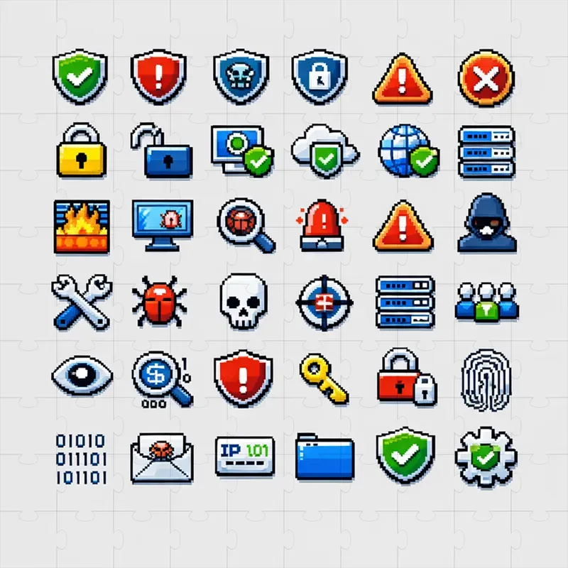 16bit Pixel Art UI Icon Pack Builders