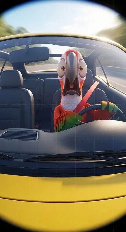 Funny Fisheye Cartoon Shocked Animals