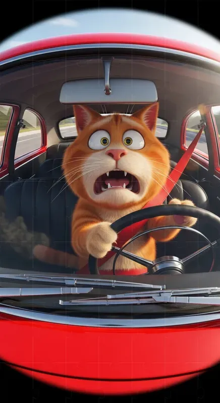 Funny Fisheye Cartoon Shocked Animals