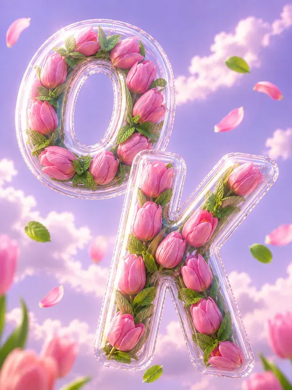 3D Inflatable Floral Typographies