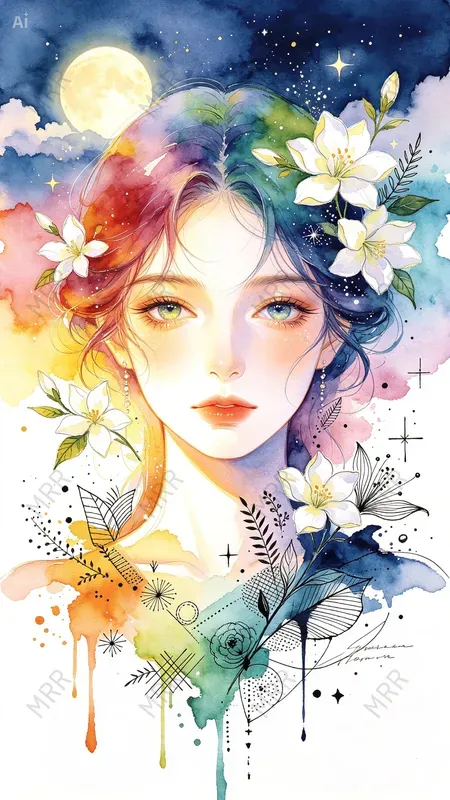 Ethereal Fantasy Watercolor Portraits