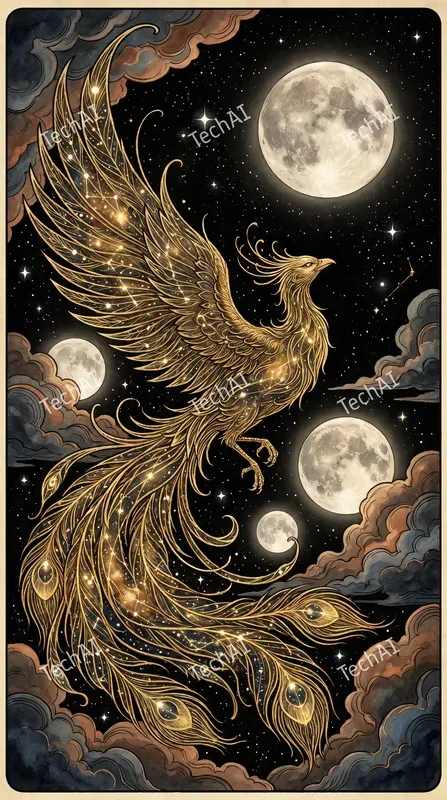 Celestial Gold Thread Art Nouveau